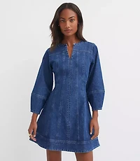 Petite Denim Barrel Sleeve Mini Dress