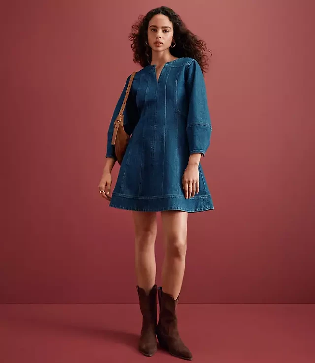 Crown & Ivy Petite Denim Boyfriend Dress at Hamilton Place in Chattanooga,  TN