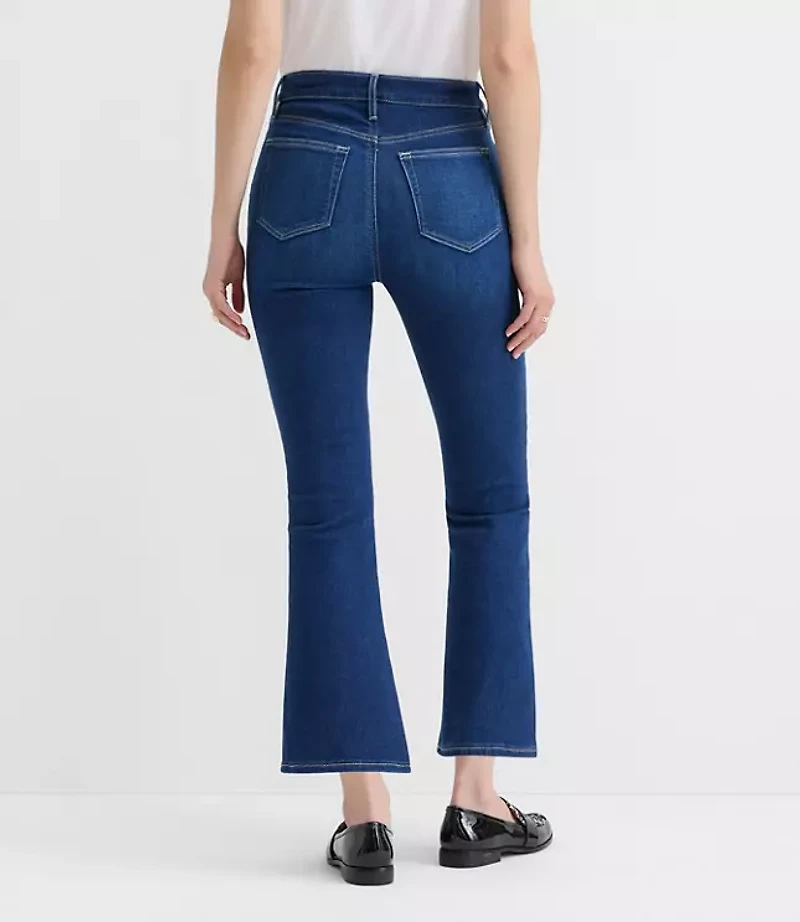 High Rise Kick Crop Jeans Bright Indigo Wash