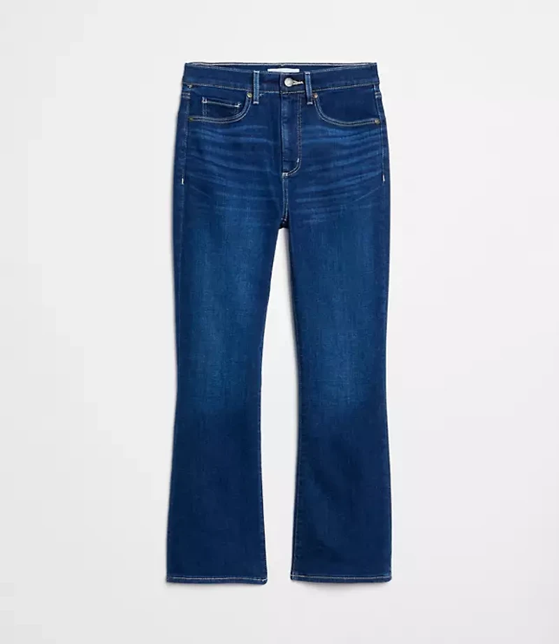 High Rise Kick Crop Jeans Bright Indigo Wash