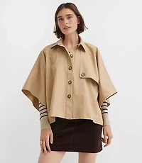Petite Twill Trench Cape