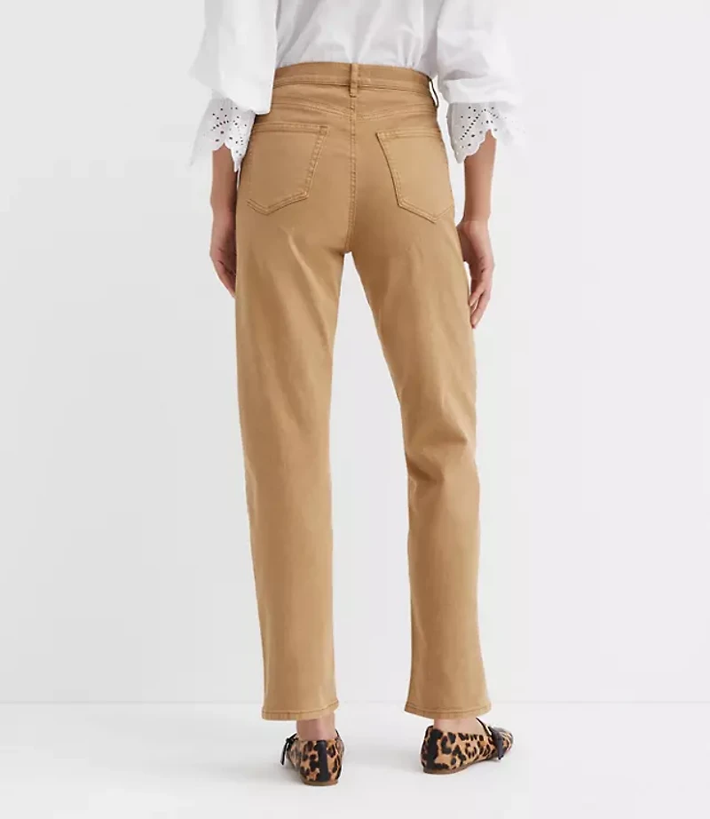 High Rise Straight Jeans Cashew Tan