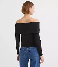 Twist Off The Shoulder Sweater