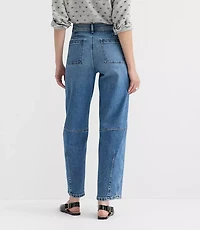 High Rise Barrel Jeans in Classic Mid Wash