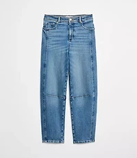 High Rise Barrel Jeans in Classic Mid Wash
