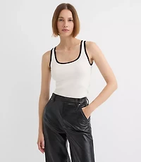 Contrast Ribbed Sweater Tank Top