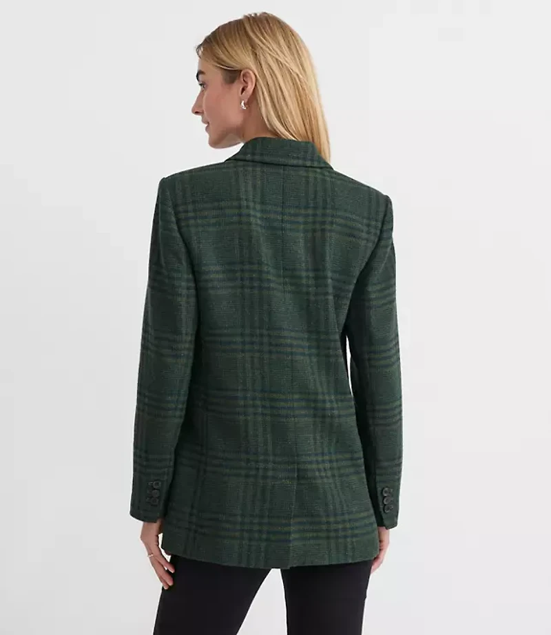 Petite Houndstooth Oversized Blazer
