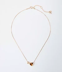 Tortoiseshell Print Mini Heart Necklace