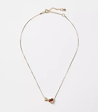 Tortoiseshell Print Mini Heart Necklace
