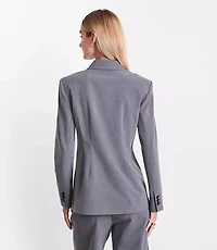 LOFT Versa Seasonless Stretch Double Breasted Blazer Heather