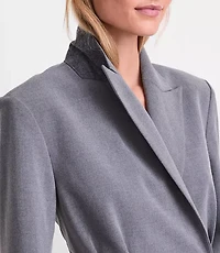LOFT Versa Seasonless Stretch Double Breasted Blazer Heather