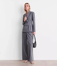 LOFT Versa Seasonless Stretch Double Breasted Blazer Heather