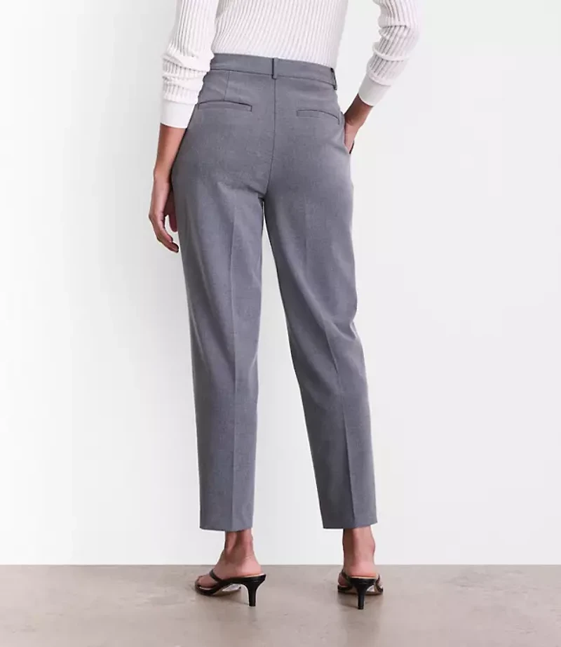 LOFT Versa Seasonless Stretch Double Pleat Taper Pants Heather