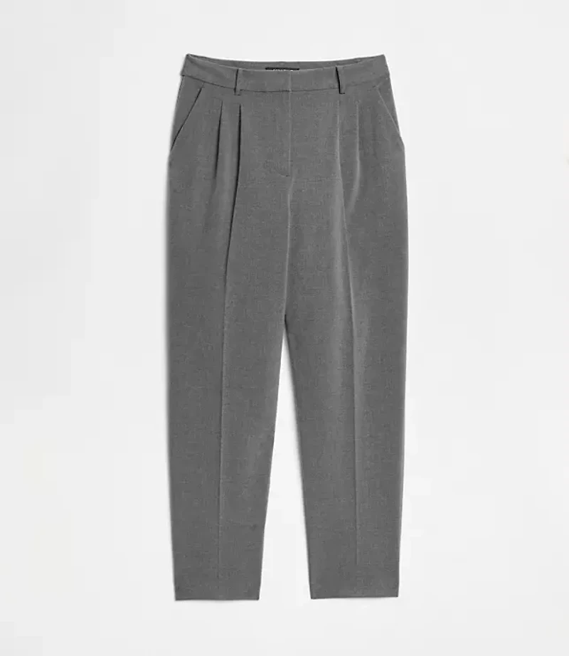 LOFT Versa Seasonless Stretch Double Pleat Taper Pants Heather