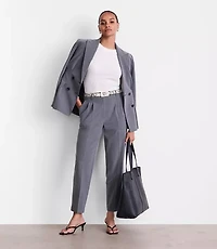 LOFT Versa Seasonless Stretch Double Pleat Taper Pants Heather