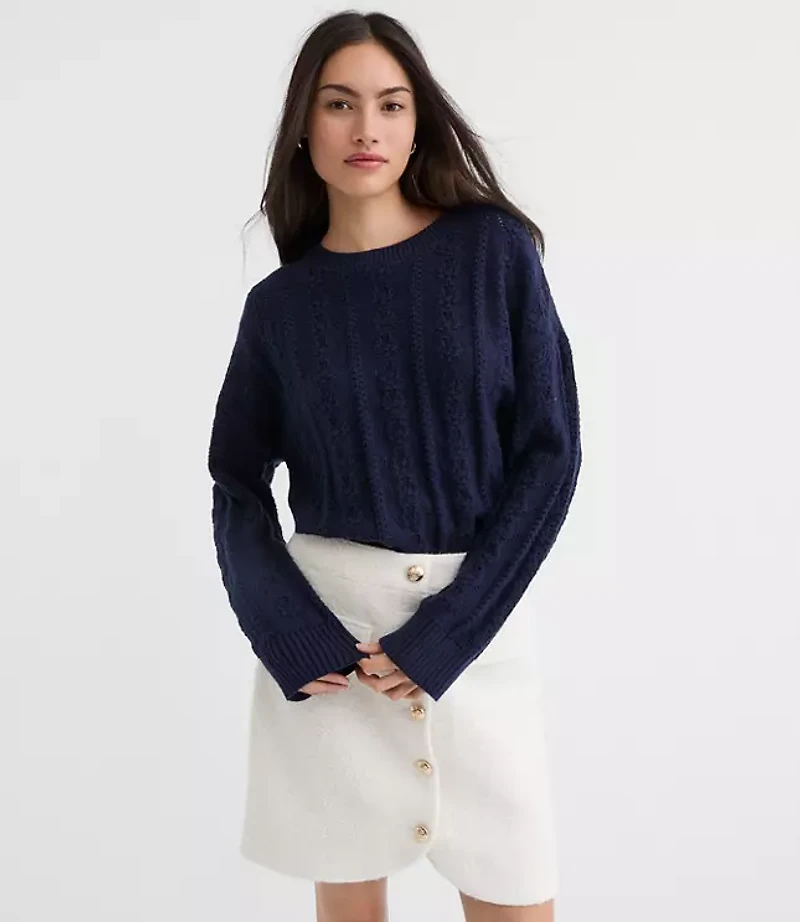 Bobble Pointelle Sweater