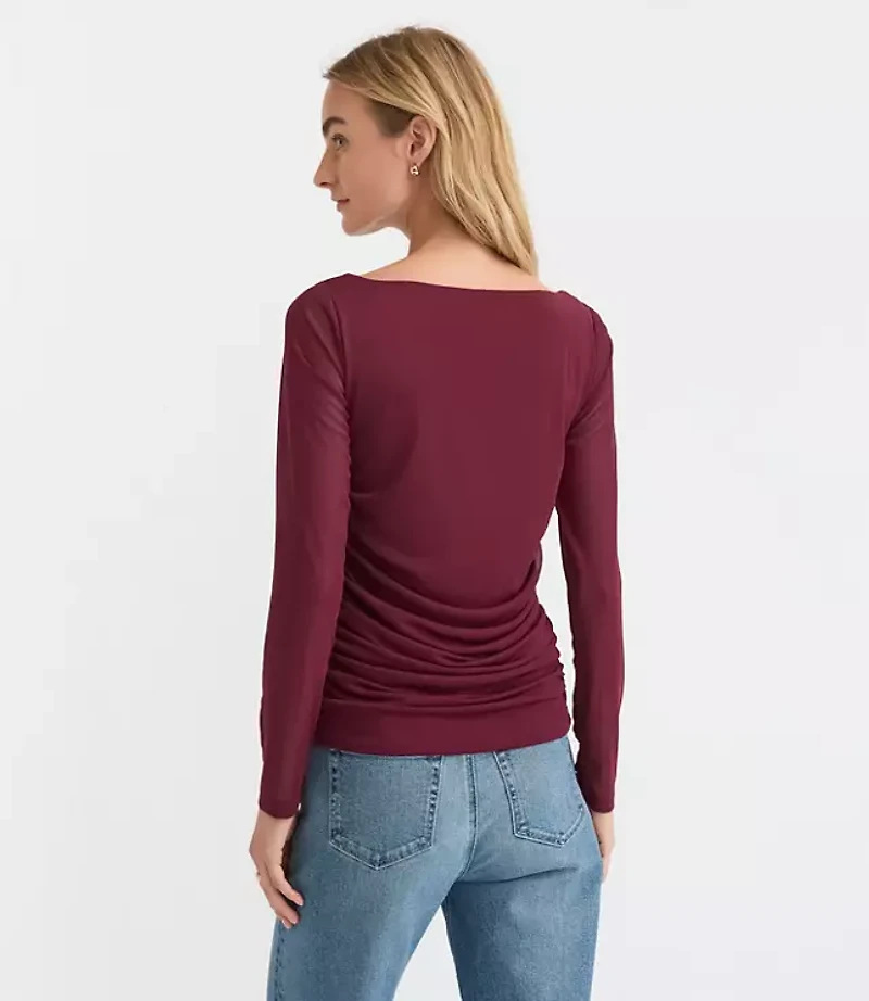 Twist Neck Ruched Top