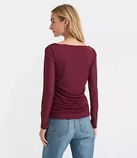 Twist Neck Ruched Top