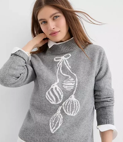 Ornament Mock Neck Sweater