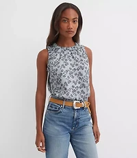 Floral Ruched Trim Shell