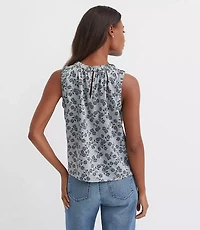 Floral Ruched Trim Shell