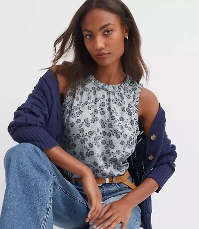 Floral Ruched Trim Shell