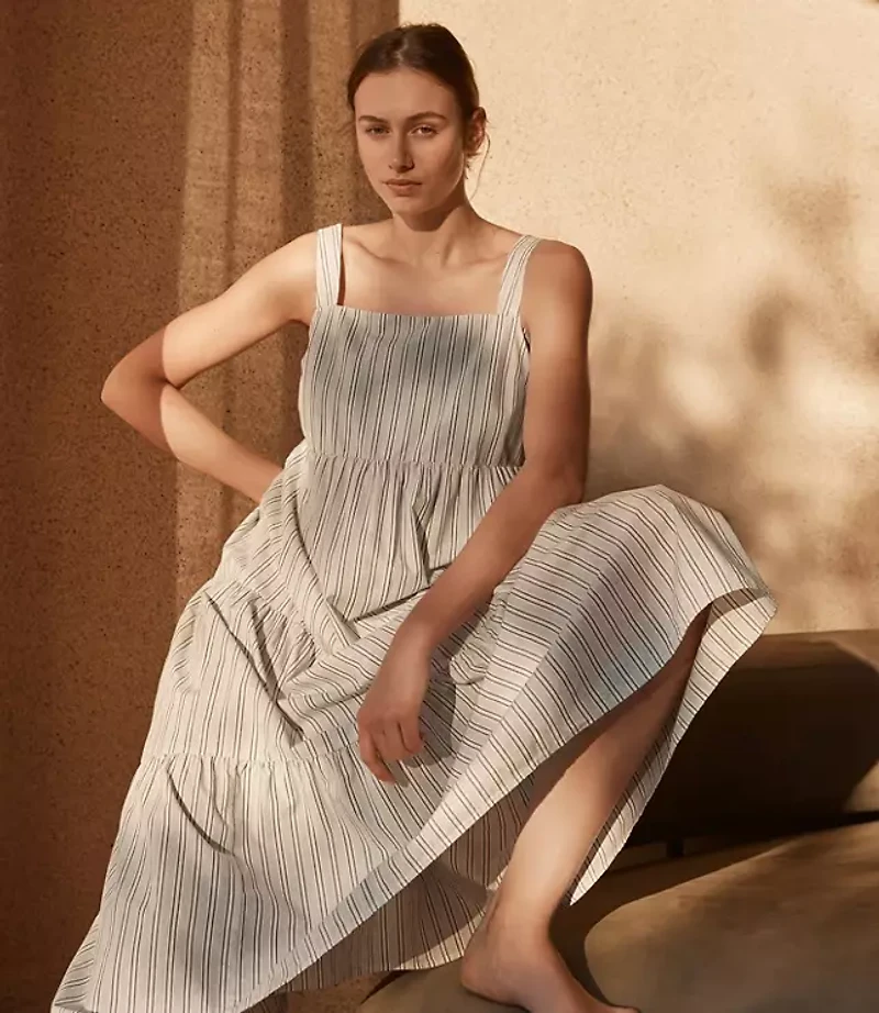 Haven Well Within Organic Cotton Poplin Striped Midi Dress