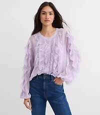 Lace Ruffle Blouse