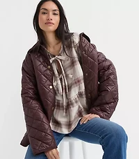 Plaid Flannel Bow Peplum Top