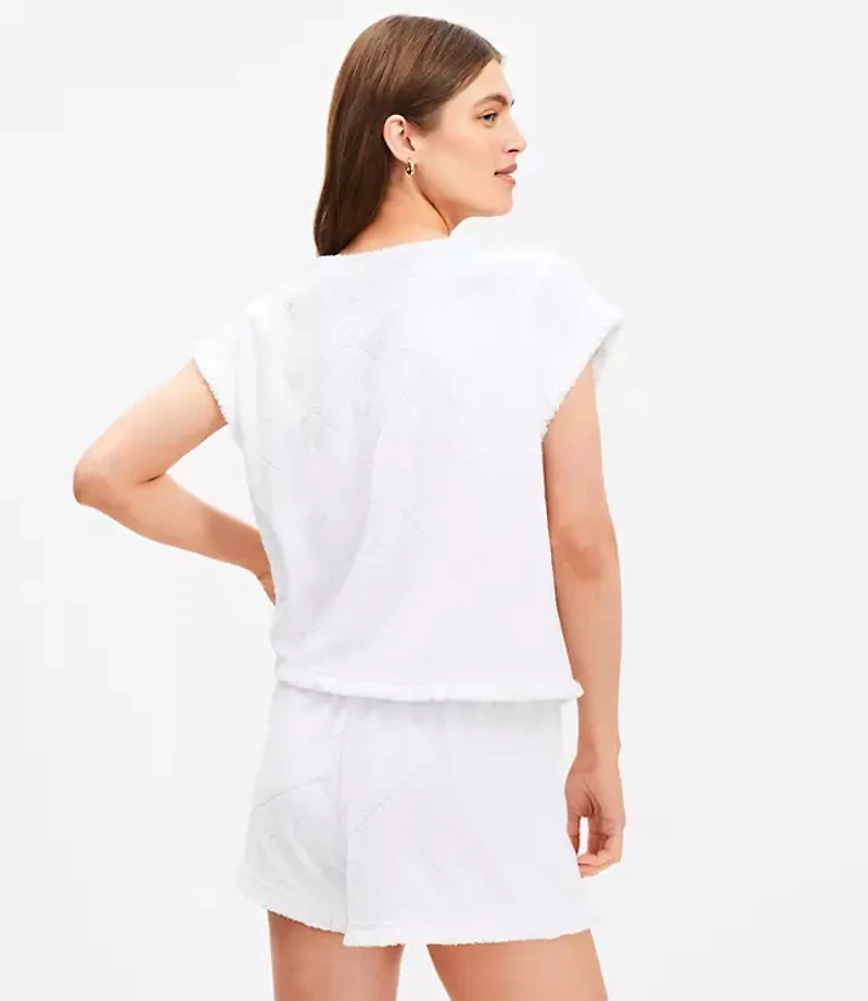 Petite LOFT Beach Fringe Terry Top