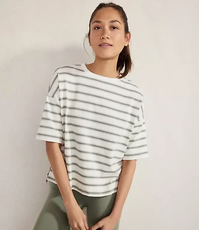 Haven Well Within Plaited Organic Cotton Jersey Striped Tee