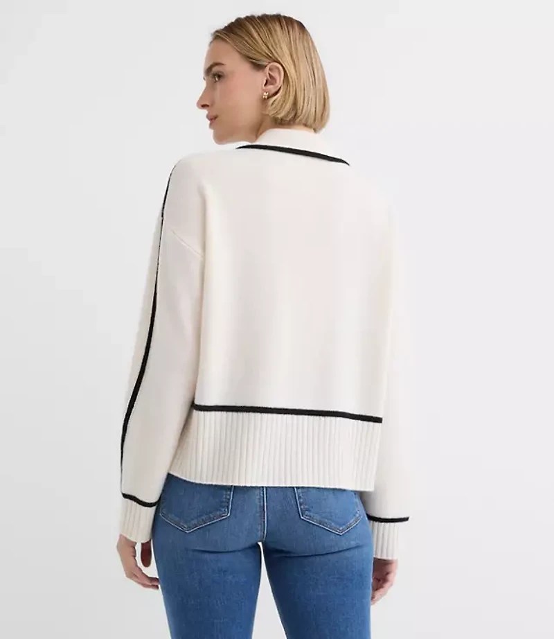 Tipped Collared Cashmere Sweater