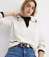 Tipped Collared Cashmere Sweater
