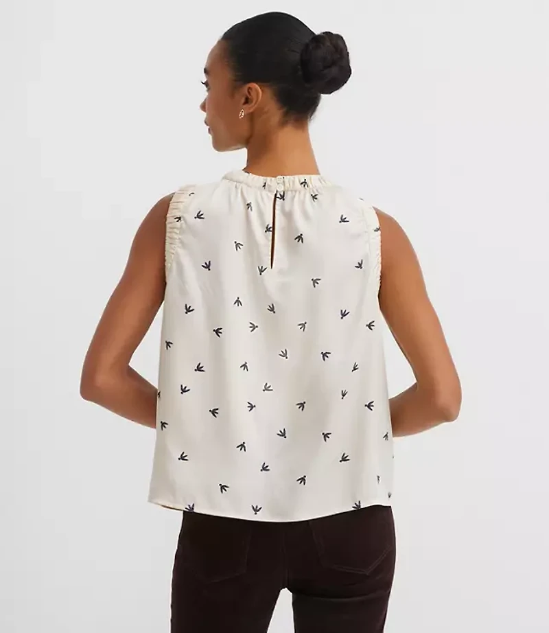 Floral Ruched Trim Shell