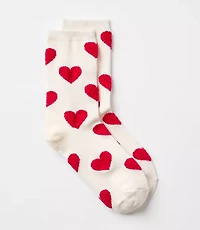 Fluffy Heart Crew Socks