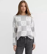 Heart Checkered Sweater