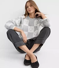 Heart Checkered Sweater