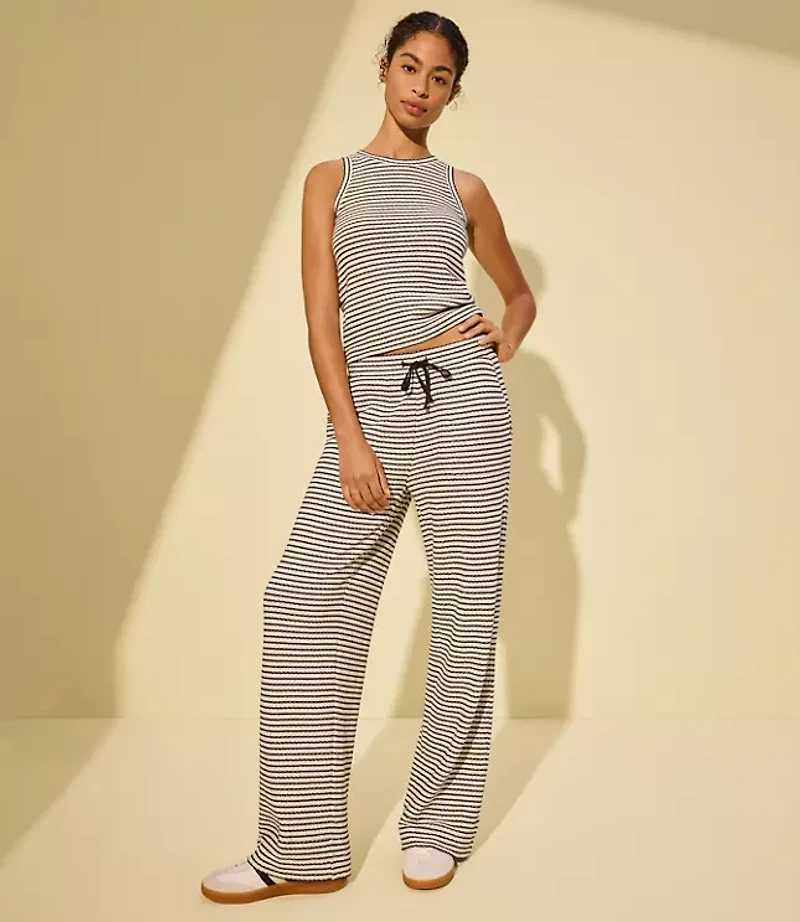 Lou & Grey Stripe Textured Wide Leg Pants