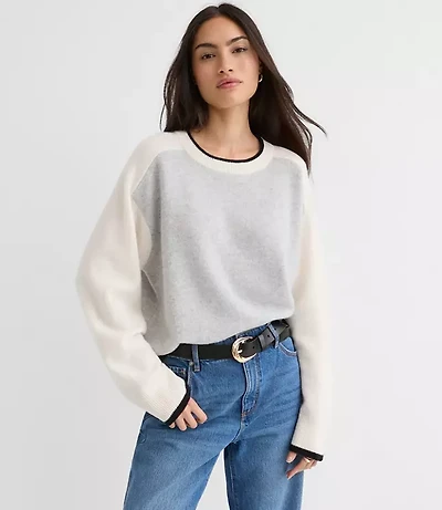 Colorblock Oversized Cashmere Sweater