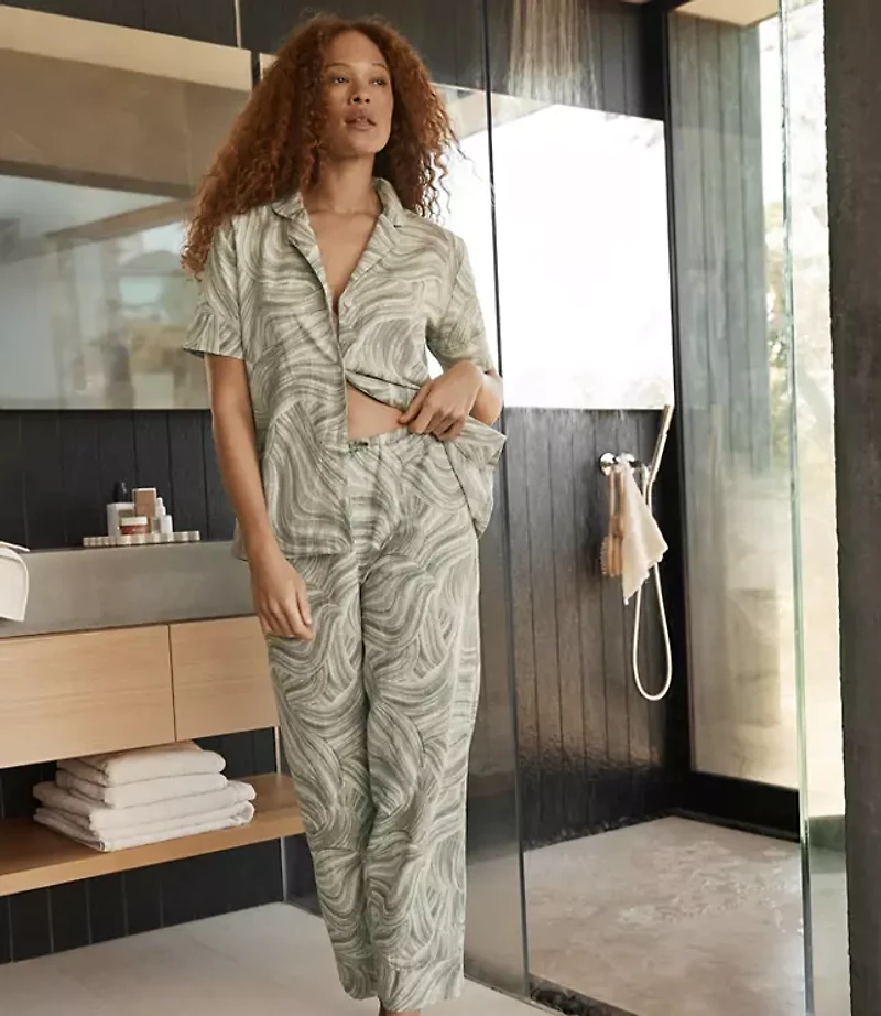 Haven Well Within Organic Cotton Linen Watercolor Pajama Pants