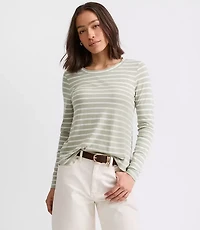 Petite Striped Long Sleeve Everyday Tee