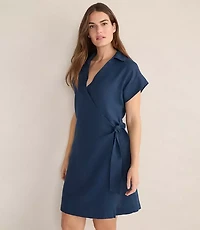 Haven Well Within Linen Short Sleeve Wrap Dress