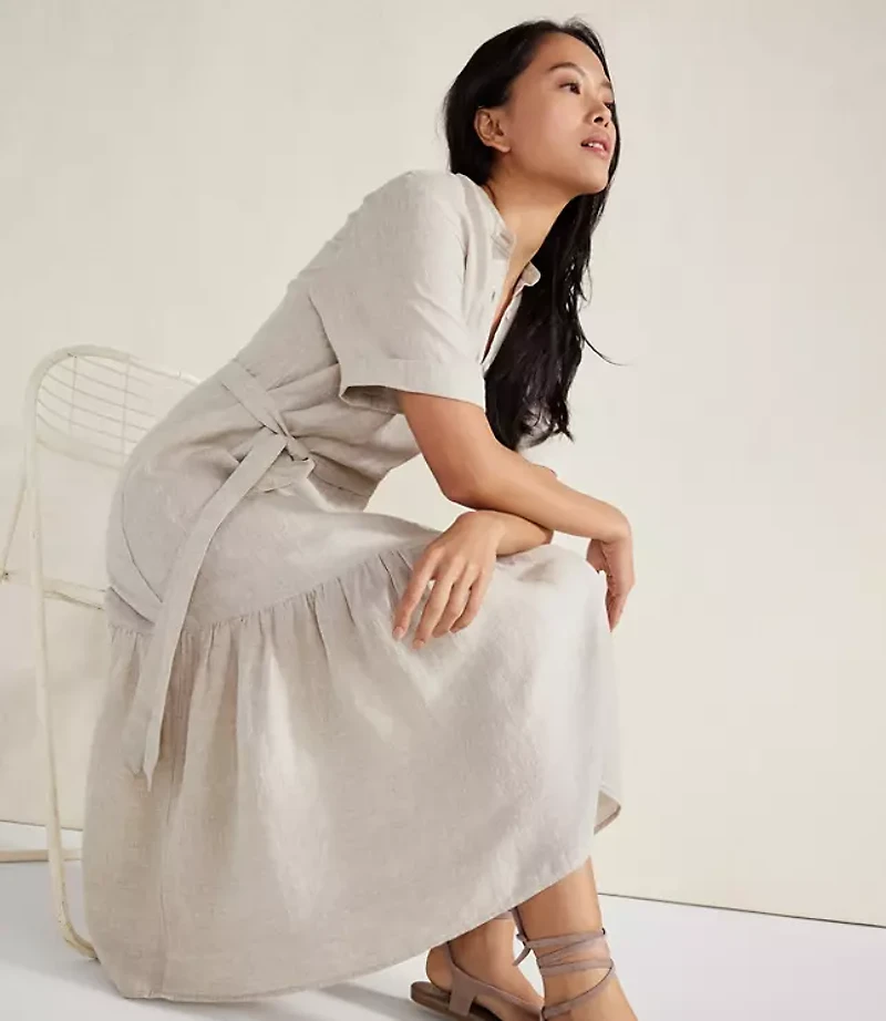 Haven Well Within Linen Tiered Midi Dress
