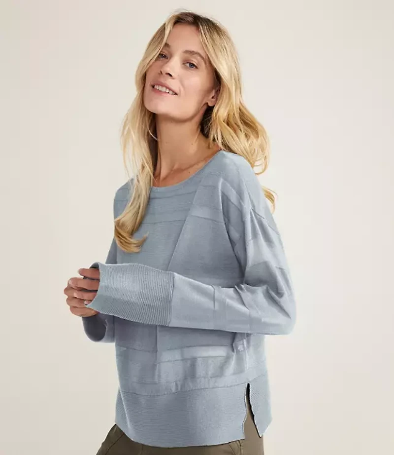 Haven Well Within Organic Cotton Sheer Stripe Bateau Neck Sweater