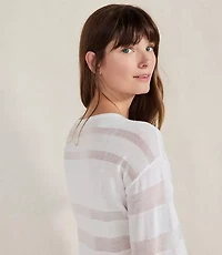 Haven Well Within Organic Cotton Sheer Stripe Bateau Neck Sweater