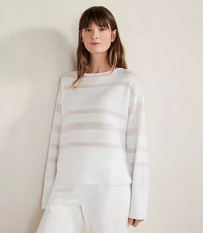 Haven Well Within Organic Cotton Sheer Stripe Bateau Neck Sweater