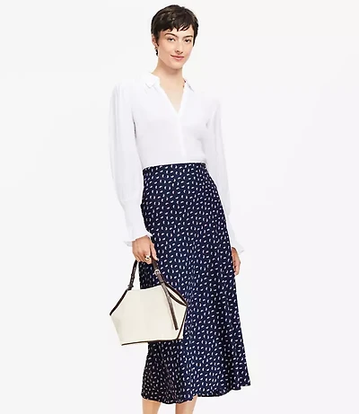 Petite Paisley Bias Midi Skirt