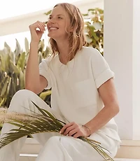 Haven Well Within Cotton Blend Textured Crewneck Tee