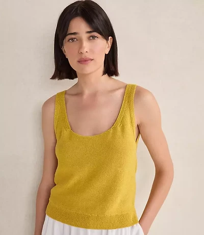 Haven Well Within Organic Cotton Linen Scoop Neck Tank