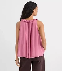 Ruffle V-Neck Shell